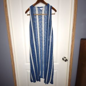 LuLaRoe Joy Women's Size XS Light Weight Blue & White Vert, NWT